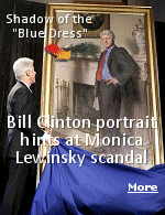 The artist responsible for a portrait of Bill Clinton in Washington's National Portrait Gallery says he painted a hint of the Monica Lewinsky scandal on the canvas. Nelson Shanks said while painting a portrait of the former president, ''I could never get this Monica thing completely out of my mind and it is subtly incorporated in the painting''. Lewinsky's stained blue dress itself became a symbol of the scandal during the 1990s.